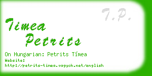 timea petrits business card